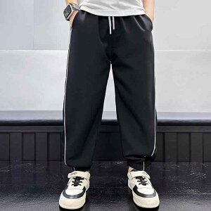 キッズ ズボン 夏 男の子 ジャージ ジョガー パンツ 涼しい 薄手 虫よけ 蚊 速乾 通気性 ゆったり レジャー アウトドア スポーツ カジュアル スポーティ 黒 グレー