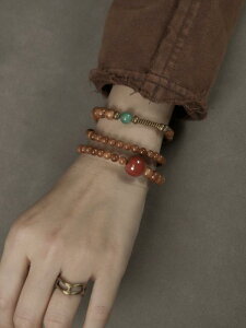 ブレスレット メンズ レディース アクセサリー ヤシの実 ビーズ 真鍮 翡翠 多重巻き 2WAY ネックレス レトロ エスニック カジュアル おしゃれ プレゼント