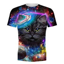 Tシャツ メンズ キッズ 3Dプリント 動物柄 半袖 クルーネック ビッグシルエット カジュアル ストリートファッション 春夏 薄手 化学繊維混紡