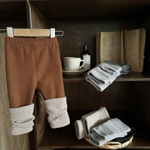 レギンス ベビー 男の子 女の子 秋冬 裏起毛 切り替え 厚手 保温 あったか おしゃれ 着回し 万能 ロングパンツ ポリエステル 韓国ファッション 柔らか素材