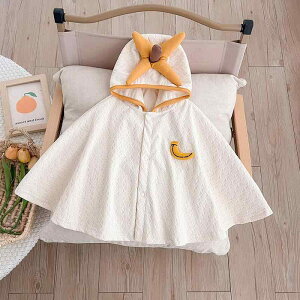 ポンチョ ベビー 新生児 男の子 女の子 男女兼用 ケープ マント ショール フード付き 防風 アウター 綿 コットン ふわふわ あったか お出かけ着