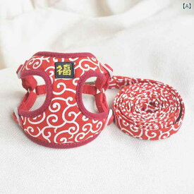 ハーネス 猫 犬用 小型犬 唐草模様 和風 ベスト型 ハーネス リード セット 簡単装着 抜けにくい 散歩用 ペット用品 お出かけ 旅行 メッシュ 通気性 かわいい