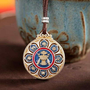 ネックレス レディース ペンダント 純銀999 シルバー999 SV999 花糸細工 フィリグリー 八宝羅針盤 モチーフ 透かし彫り オープンワーク 七宝焼き エナメル レトロ アンティーク風 民族風 エスニ