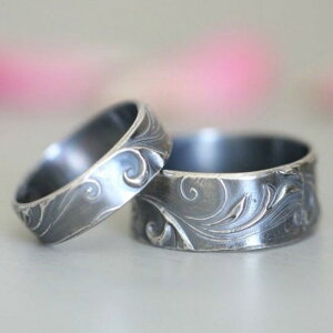 指輪 メンズ 男性用 レディース 女性用 レトロ ヴィンテージ 蓮 花 心経 経文 仏教 スピリチュアル お守り 合金 電気メッキ加工 アンティークシルバー ペアリング カップル お揃い 記念日 ギ