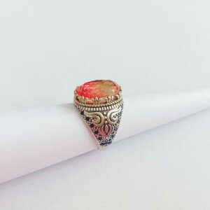 指輪 男性用 メンズ 翡翠 ジェイド 銅製 高級感 豪華 個性的 存在感 レトロ ヴィンテージ クラシック パーティー 結婚式 二次会 宴会 フォーマル イベント ドレッシー(x2)