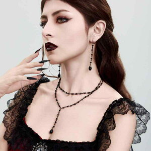 ネックレス レディース クール 欧米風 多層 模造水晶 幾何学 鎖骨 チョーカー ビーズ ファッション 個性派 軽量 合金製 アクセ ジュエリー 普段使い お出かけ