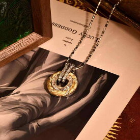 ネックレス レディース 925シルバー 電気メッキ加工 円形 八宝羅盤 モチーフ 個性的デザイン 高級感 鎖骨ネックレス チョーカー 普段使い デイリーユース カジュアル エレガント 上品 アクセサリー プレゼント