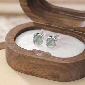 耳飾り レディース S925 スターリングシルバー ブルー翡翠 レトロ アンティーク 上品 エレガント シンプル 幾何学 スクエア ひし形 スタッドピアス デイリーユース カジュアル フォーマル