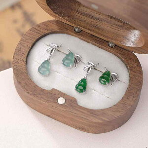 ピアス レディース S925純銀 シルバー 藍水翡翠 緑翡翠 ひょうたん モチーフ アシンメトリー 中国風 レトロ 縁起物 幸運 エレガント 上品 普段使い お出かけ 耳飾り