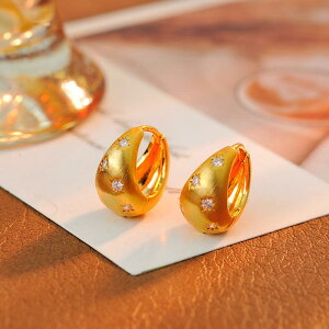 フープピアス レディース 欧米風 クール 上品 高級感 エレガント 光沢 ドロップ 水滴型 キュービックジルコニア スター マイクロパヴェ ゴールド シルバー 春夏