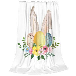 ブランケット イースター うさぎ かわいい 柔らか 軽量 フランネル ポリエステル ホワイト 白 寝室 ソファ リビング ひざ掛け マルチカバー