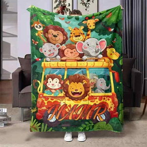 ブランケット かわいい アニマル柄 フランネル 毛布 ポリエステル 柔らかい ふわふわ 暖かい 快適 ソファ ベッド ひざ掛け マルチカバー オールシーズン おしゃれ