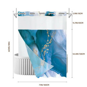 シャワーカーテン ダブルレイヤー 防水加工 撥水 水彩抽象画 デジタルプリント ポリエステル製 モダン シンプル 多色 選べるサイズ バスルーム ホテル仕様