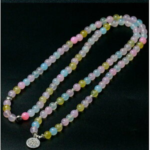 数珠ブレスレット 男女兼用 108玉 8mm 瑪瑙 アゲート 合金 蓮の花 オーム アイモチーフ 仏手 多機能 念珠 ネックレス 開運 お守り アクセサリー(x2)