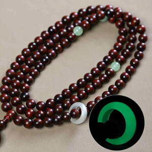 ブレスレット 男女兼用 ユニセックス 紫檀木製 パープルサンダルウッド 蓄光 回転リング 108玉 数珠 念珠 腕輪 高油密 木珠 開運 厄除け 普段使い アクセサリー ファッション小物 春夏