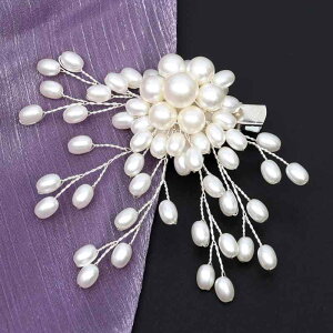 ヘアクリップ レディース フェイクパール ハンドメイド ヘッドドレス 髪飾り ウェディング ブライダル 花嫁 撮影 プリンセス風 アンティーク調 中華風 漢服 和装 くちばし型 髪留め シルバ