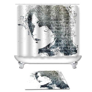 シャワーカーテン キャラクター イラスト 人物柄 防水 撥水 ポリエステル バスルーム 浴室 脱衣所 目隠し リビング 寝室 壁掛け おしゃれ インテリア タペストリー 間仕切り