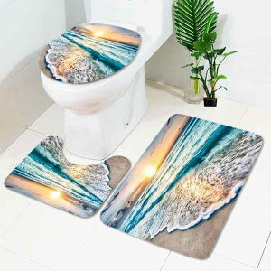 シャワーカーテン ビーチ ヤシの木柄 高精細 デジタルプリント 防水 バスルーム トイレマット フロアマット 寝室 壁掛け タペストリー ポリエステル製 リゾート インテリア雑貨