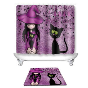 シャワーカーテン ハロウィン カボチャ モンスター柄 デジタルプリント ポリエステル バスルーム お風呂用品 間仕切り ウォールデコ 壁飾り 防水加工 アメリカン 欧米風 インテリア