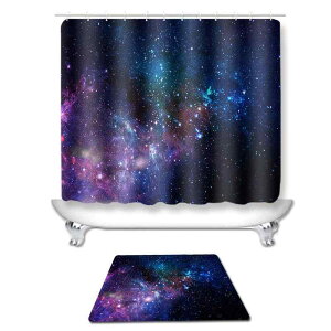 シャワーカーテン バスカーテン 星空 宇宙柄 トイレ足元マット 壁掛け タペストリー ポリエステル製 バスルーム 浴室 洗面所 トイレ用 おしゃれ モダン デザイン セット