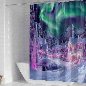 シャワーカーテン 浴室 脱衣所 洗面所 間仕切り ポリエステル デジタル印刷 撥水 防カビ 目隠し おしゃれ シンプルモダン SNS風 インスタ風