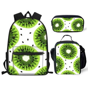リュック 学生用 男女兼用 小学生 フルーツ柄 フルーツプリント 3点セット バックパック ショルダーポーチ ペンケース ポリエステル製 ファスナー付き かわいい おしゃれ カジュアル 通学用