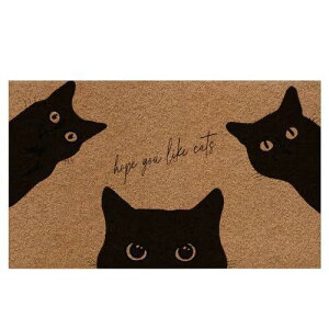 ラグマット フランネル ポリエステル 黒猫柄 かわいい デジタルプリント 滑り止め リビング 寝室 浴室 玄関 フロアマット インテリアマット