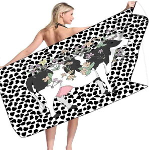 タオル マイクロファイバー 吸水速乾 クリスマス アニマル 3Dプリント 大判 バスタオル ビーチタオル ラップタオル ハンドタオル フェイスタオル(x2)