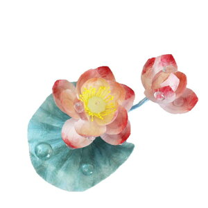 かんざし 和風 古風 レトロ ハンドメイド 蓮の花 絨花 シルク グラデーション 白檀 木製 ピンク系 髪飾り 着物 浴衣 和装小物 成人式 卒業式