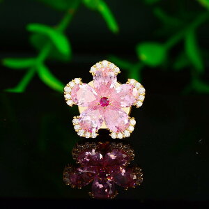 ブローチ レディース マグネット式 小花 ピンクジルコニア はだけ防止 襟留め かわいい 韓国スタイル シンプル 普段使い シャツ ブラウス ストール アクセサリー