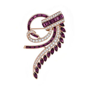 ブローチ レディース 女性用 ジルコニア ラインストーン 高級感 豪華 上品 エレガント 韓国風 フェミニン かわいい スーツ ジャケット コート フォーマル 普段使い ストール留め 衣服固定 フ