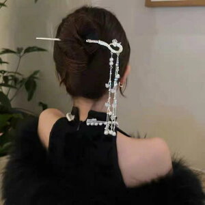 かんざし レディース 鳳凰の尾 タッセル 新中国風 漢服 チャイナドレス 合金製 電気メッキ加工 上品 エレガント 髪飾り フォーマル プレゼント
