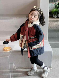 ジャケット 女の子 キッズ 秋冬 中綿入り 厚手 防寒 フード付き ジップアップ アウター マウンテンパーカー ウィンドブレーカー ミドル丈 ポリエステル 通学 お出かけ おしゃれ かわいい 韓