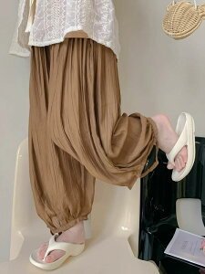 パンツ 女の子 キッズ ガールズ 春夏 薄手 虫よけ 防虫 ドレープ 落ち感 ロング丈 ゆったり ワイド リラックス スポーツカジュアル 普段着 トレンド おしゃれ ポリエステル ベージュ ブラウ