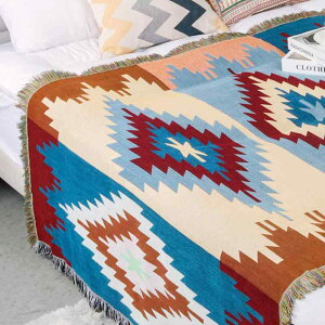 マルチカバー キャンプ アウトドア ピクニック 防水 防湿 ジャカード織り おしゃれ ソファカバー ブランケット スロー レジャーシート 壁掛け 綿 幾何学柄