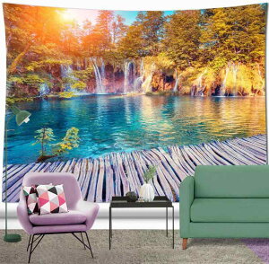 タペストリー ビーチ ヤシの木 リゾート 風景 リビング 寝室 室内装飾 模様替え ポリエステル製 おしゃれ 大判 長方形 ウォールデコレーション