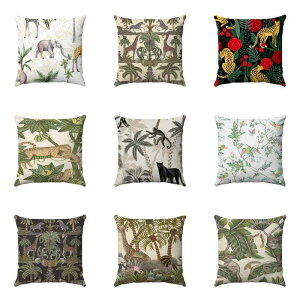 クッションカバー ソファ用 抱き枕 アニマルツリー柄 超ソフト ポリエステル 優しい肌触り リビング インテリア モダン シンプル 部屋飾り