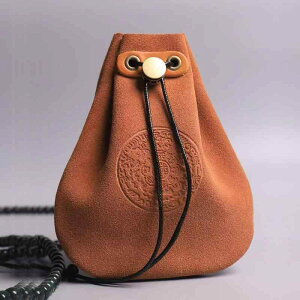 巾着袋 ジュエリー アクセサリー 文玩 コレクション 数珠 念珠 ブレスレット クルミ 玉石 レザー ソフト 無地 収納 保護 携帯 保管