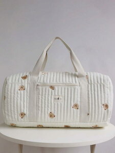 ボストンバッグ 男女兼用 折りたたみ 手提げ 大容量 軽量 旅行鞄 トラベルバッグ 出張 短期旅行 レジャー ショルダーバッグ 斜めがけ クロスボディ ポリエステル 拡張機能付き クマ柄 カジ