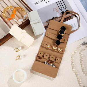 ジュエリーポーチ アクセサリーケース 旅行 携帯 ロール型 レザー ミニ 収納 ピアス イヤリング ネックレス 指輪 リング 宝飾品 小物入れ トラベル クラッチ カジュアル