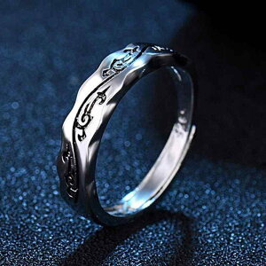 指輪 メンズ 男性用 龍 ドラゴン エスニック 中国風 レトロ アンティーク いぶし銀風 オープンリング フリーサイズ 小指リング ピンキーリング 存在感 個性的 電気メッキ加工(x2)