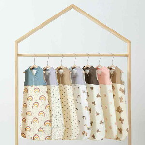 スリーパー ベビー 赤ちゃん 乳幼児 春夏 薄手 軽量 綿 ガーゼ ノースリーブ ベストタイプ 足つき パジャマ 寝巻き 寝冷え防止 通気性 吸湿速乾 柔らか 肌に優しい 安心 安全 出産祝い ギフト