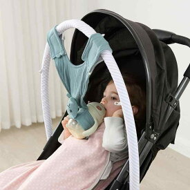 ベビー用品 新生児 赤ちゃん 授乳期 哺乳瓶 ホルダー ベビーカー 固定ストラップ 自主授乳サポート 両手が空く 綿ガーゼ コットン素材 便利