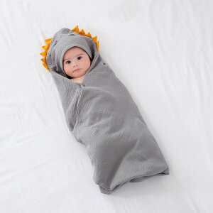 ベビーバスタオル 新生児 赤ちゃん 子供 キッズ ガーゼ コットン100% ふわふわ 超柔らか 吸水性抜群 おくるみ 湯上りタオル ラップタオル 抱っこ布団 ゾウ柄 恐竜柄
