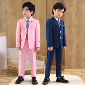 スーツ キッズ 男の子 男児 無地 ジャケット ブレザー セットアップ 結婚式 発表会 演奏会 舞台衣装 フラワーボーイ フォーマルウェア 冠婚葬祭 セレモニー ポリエステル素材 春秋冬