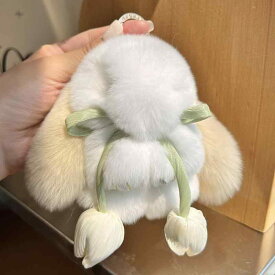 キーホルダー かわいい レッキスラビットファー もふもふ うさぎ ぬいぐるみ ミニ バッグチャーム ストラップ ファッション小物 小物アクセサリー マスコット