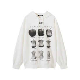 衛衣 メンズ アメリカン スタイル カジュアル デザイン アップルプリント りんご柄 ラグランスリーブ プルオーバー ゆったり ルーズフィット 綿混 コットンブレンド 長袖 トップス 秋冬