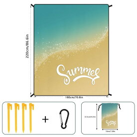 レジャーシート アウトドア ビーチ ピクニック キャンプ 運動会 3-4人用 携帯用 ポータブル 折りたたみ式 防水 砂が付着しにくい 軽量 ポリエステル製 プリント柄 コンパクト収納 マット 敷物