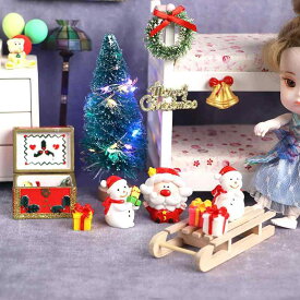 ドールハウス 12分の1スケール 木製 かわいい クリスマス ミニチュア家具 欧風 ジオラマ 模型 ディスプレイ オーナメント インテリア コレクション 手作りキット