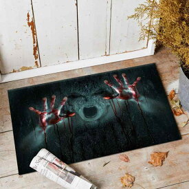 マット ハロウィン カーペット フロアマット ラグ 長方形 ポリエステル ウォッシャブル リビング 寝室 玄関 屋内 多用途 テーマ装飾 ホームパーティー グッズ イベント デコレーション アメリカンスタイル